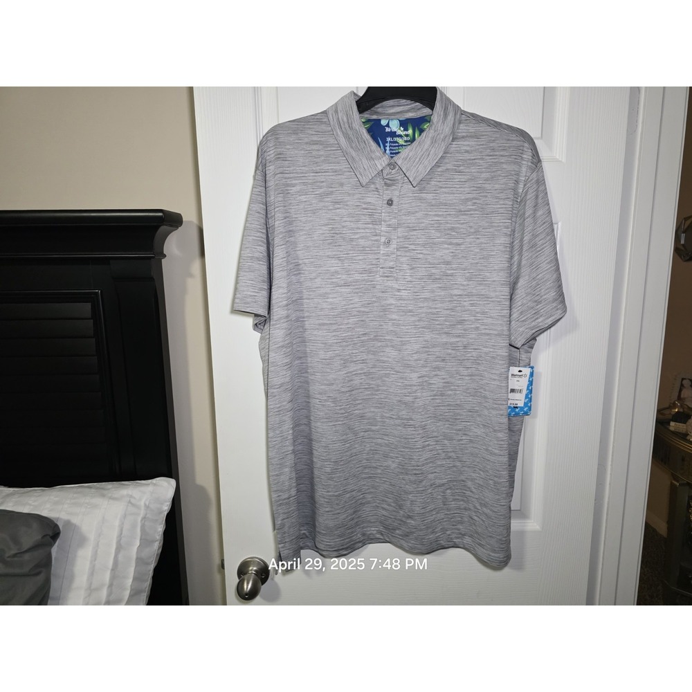 George Mens Polo Shirt Size 3XL Gray Polo Short Sleeve Soft Knit Top NEW